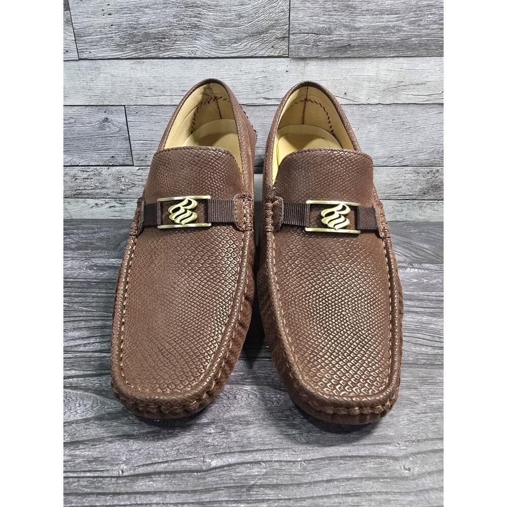 Rocawear Men’s Brown Faux Leather Dwight Loafers Slip On Driving Shoes Size 10.5